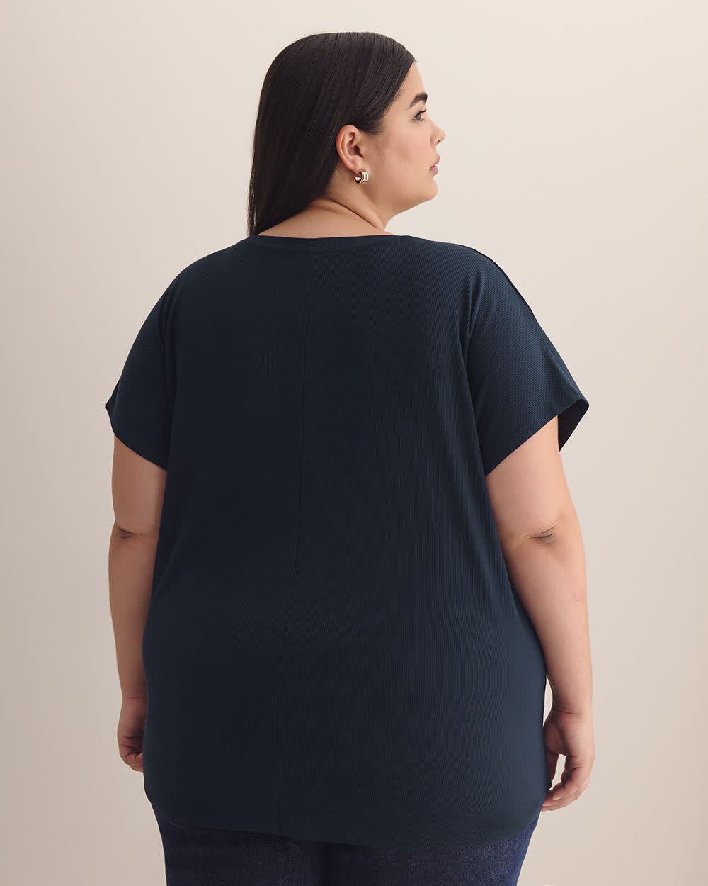 Modern-Fit Extended-Sleeve Ribbed Tee - PENN. Essentials Sky captain 3 Modern-Fit Extended-Sleeve Ribbed Tee - PENN. Essentials Sky captain