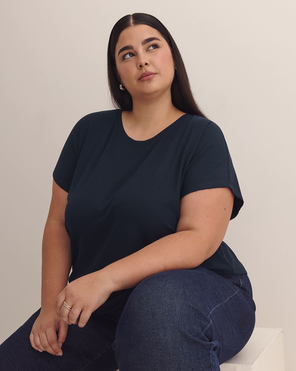 Modern-Fit Extended-Sleeve Ribbed Tee - PENN. Essentials Sky captain 4 Modern-Fit Extended-Sleeve Ribbed Tee - PENN. Essentials Sky captain