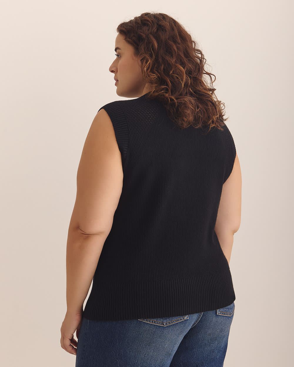 Responsible, Cable Knit Sweater Vest Black 3 Responsible, Cable Knit Sweater Vest Black