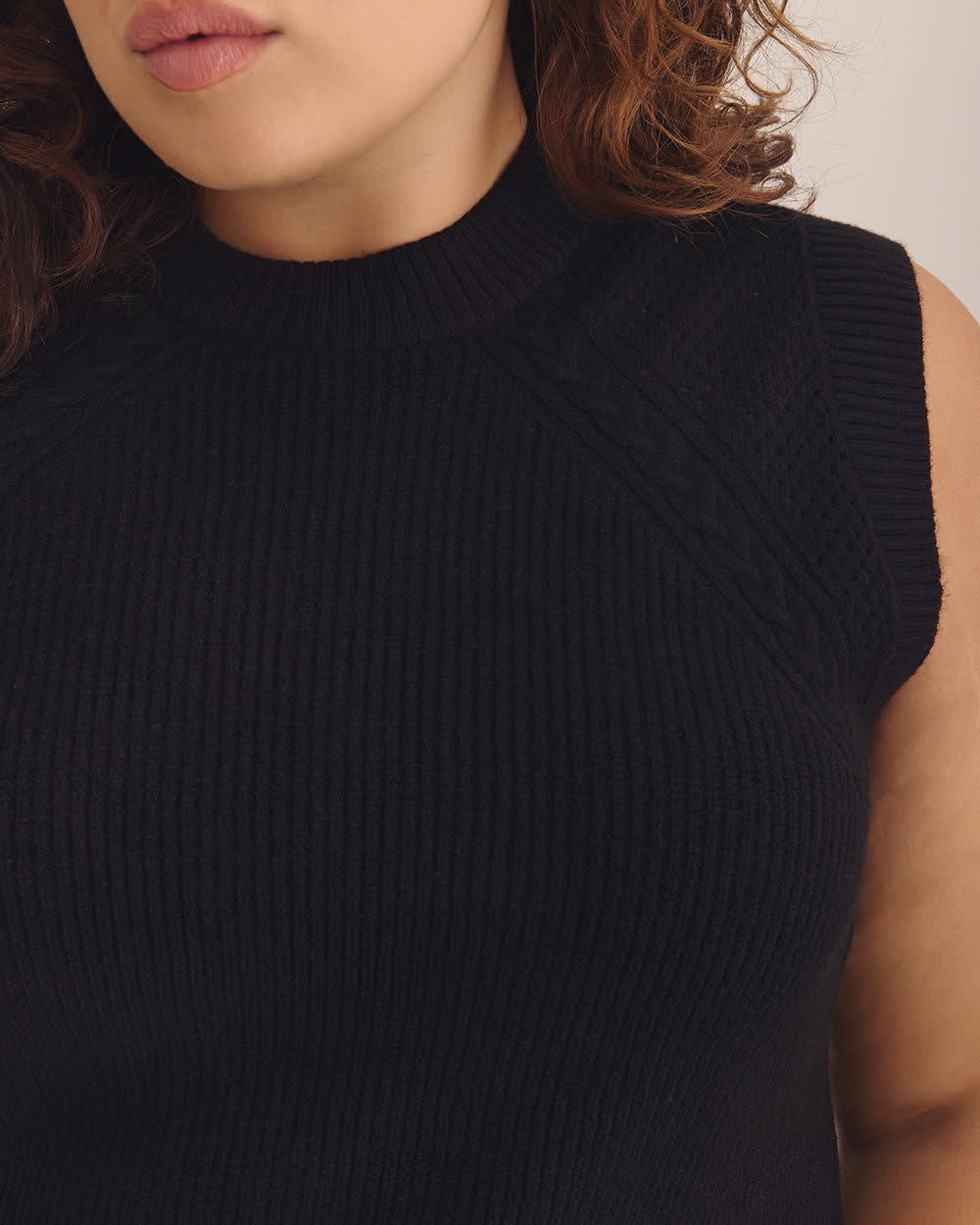 Responsible, Cable Knit Sweater Vest Black 5 Responsible, Cable Knit Sweater Vest Black
