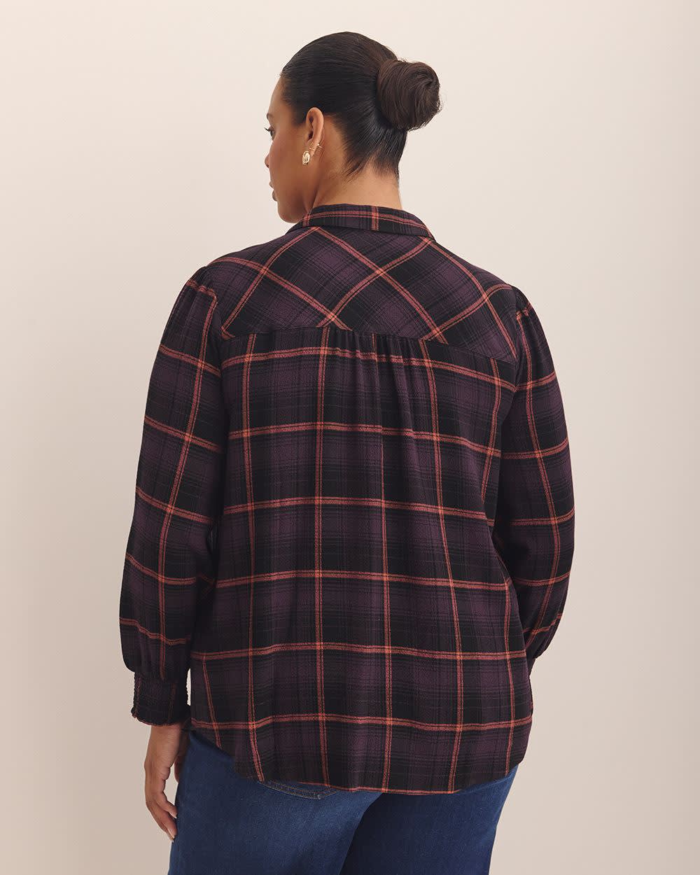 Plaid Long Buttoned-Down Shirt Plum perfect plaid