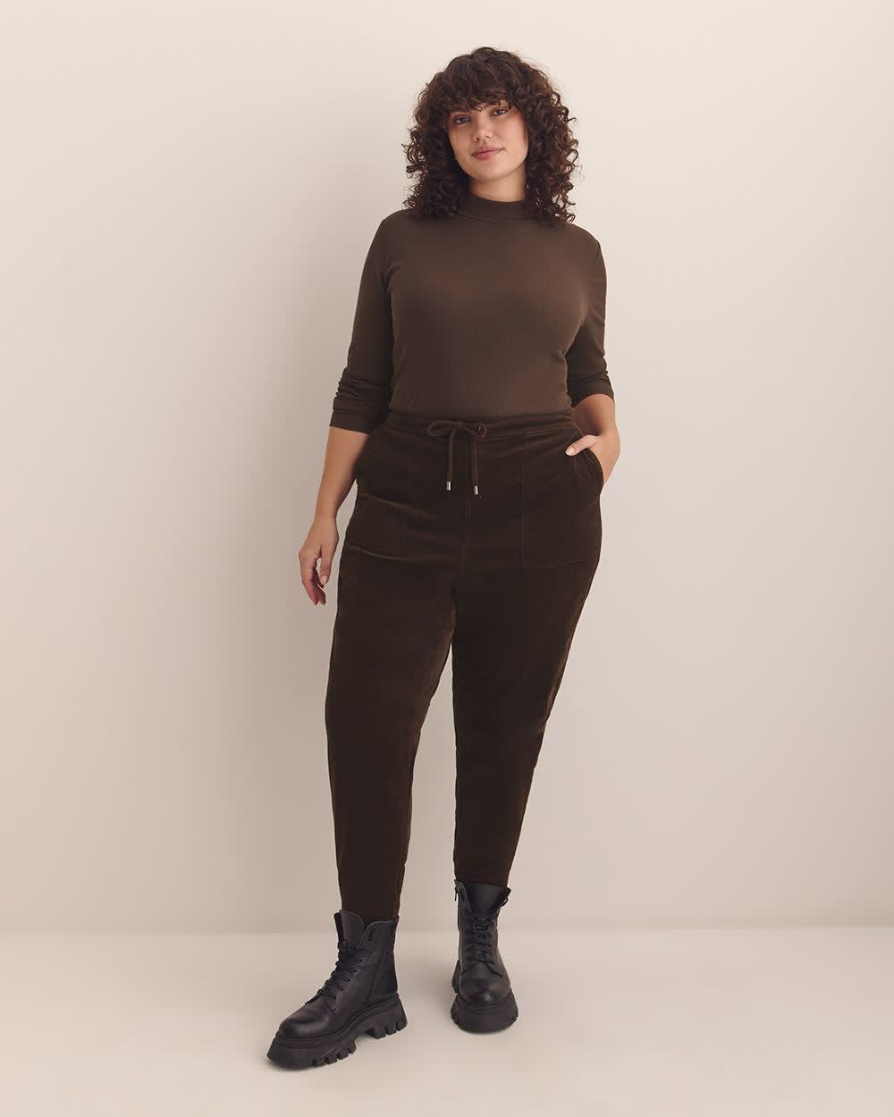 Corduroy Tapered-Leg Jogger Pant Coffee bean 1 Corduroy Tapered-Leg Jogger Pant Coffee bean