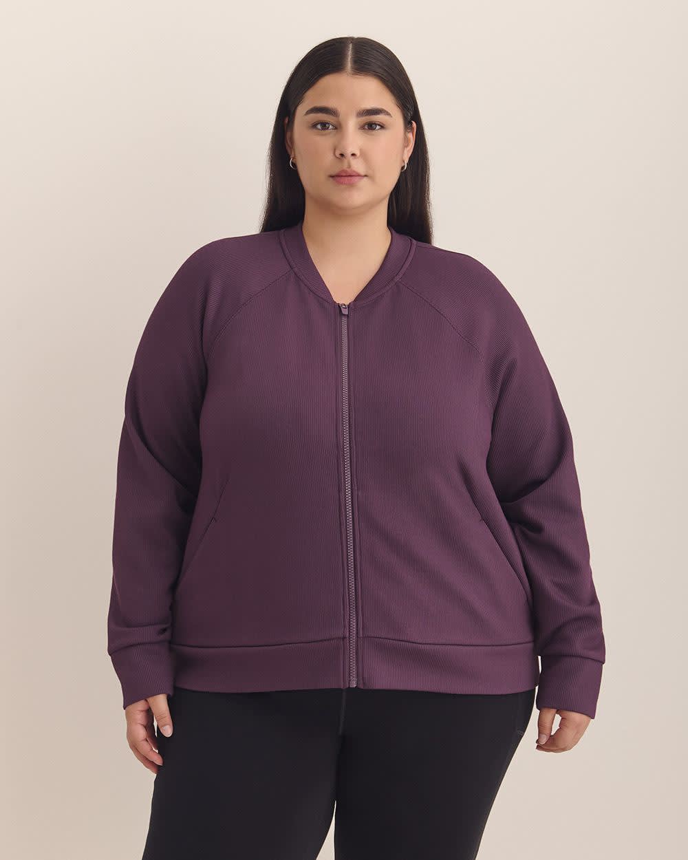 Rib Knit Jacket - Active Zone Plum perfect 3 Rib Knit Jacket - Active Zone Plum perfect