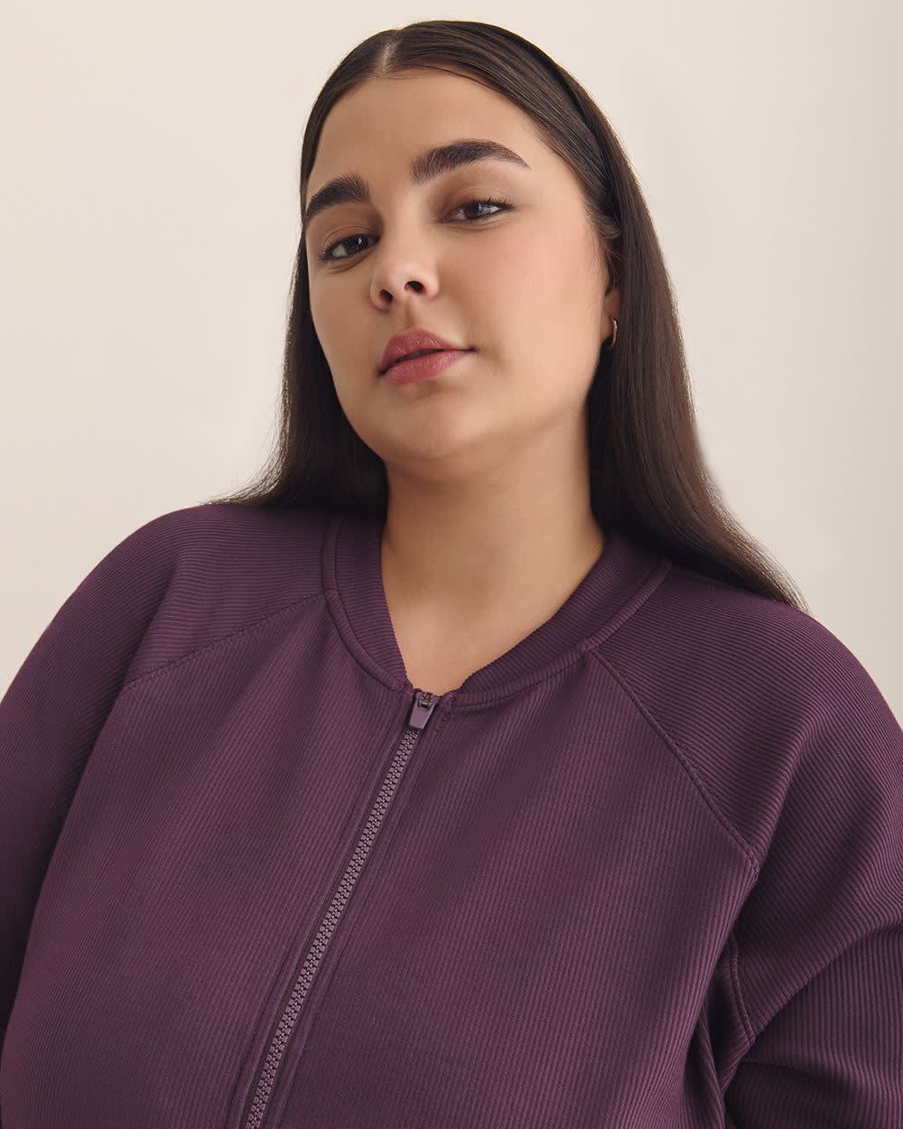 Rib Knit Jacket - Active Zone Plum perfect 4 Rib Knit Jacket - Active Zone Plum perfect