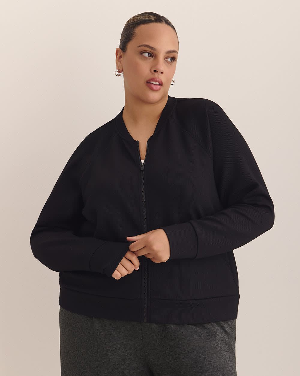 Rib Knit Jacket - Active Zone Black 1 Rib Knit Jacket - Active Zone Black