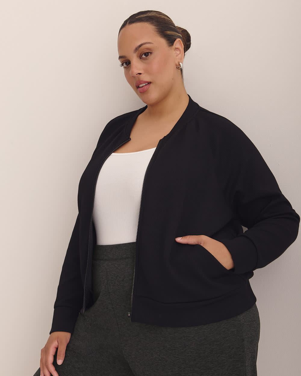 Rib Knit Jacket - Active Zone Black 4 Rib Knit Jacket - Active Zone Black
