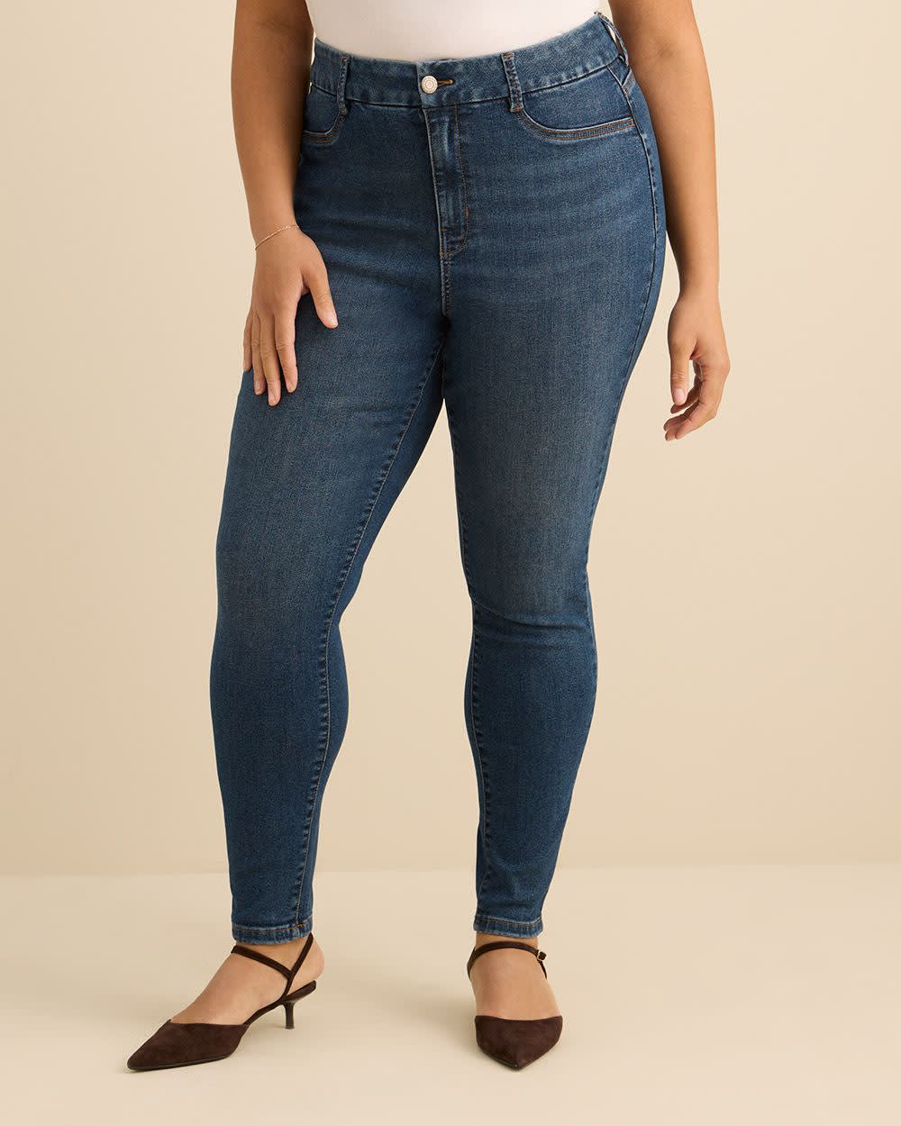 24-7 Denim Jegging - Addition Elle Medium dark blue denim