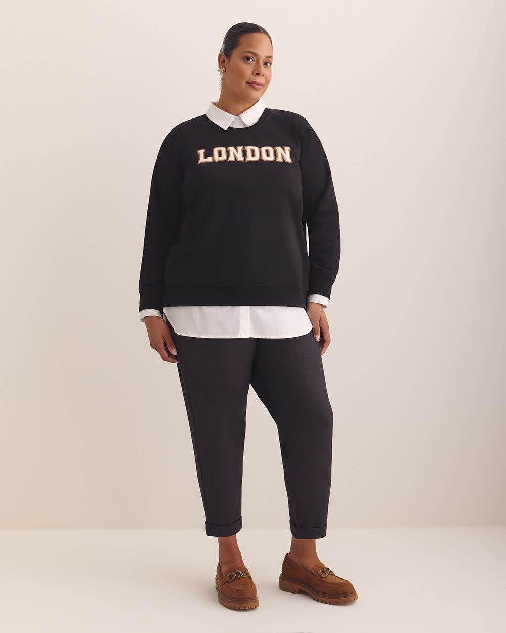 Fleece Crewneck Sweatshirt Black 2 Fleece Crewneck Sweatshirt Black