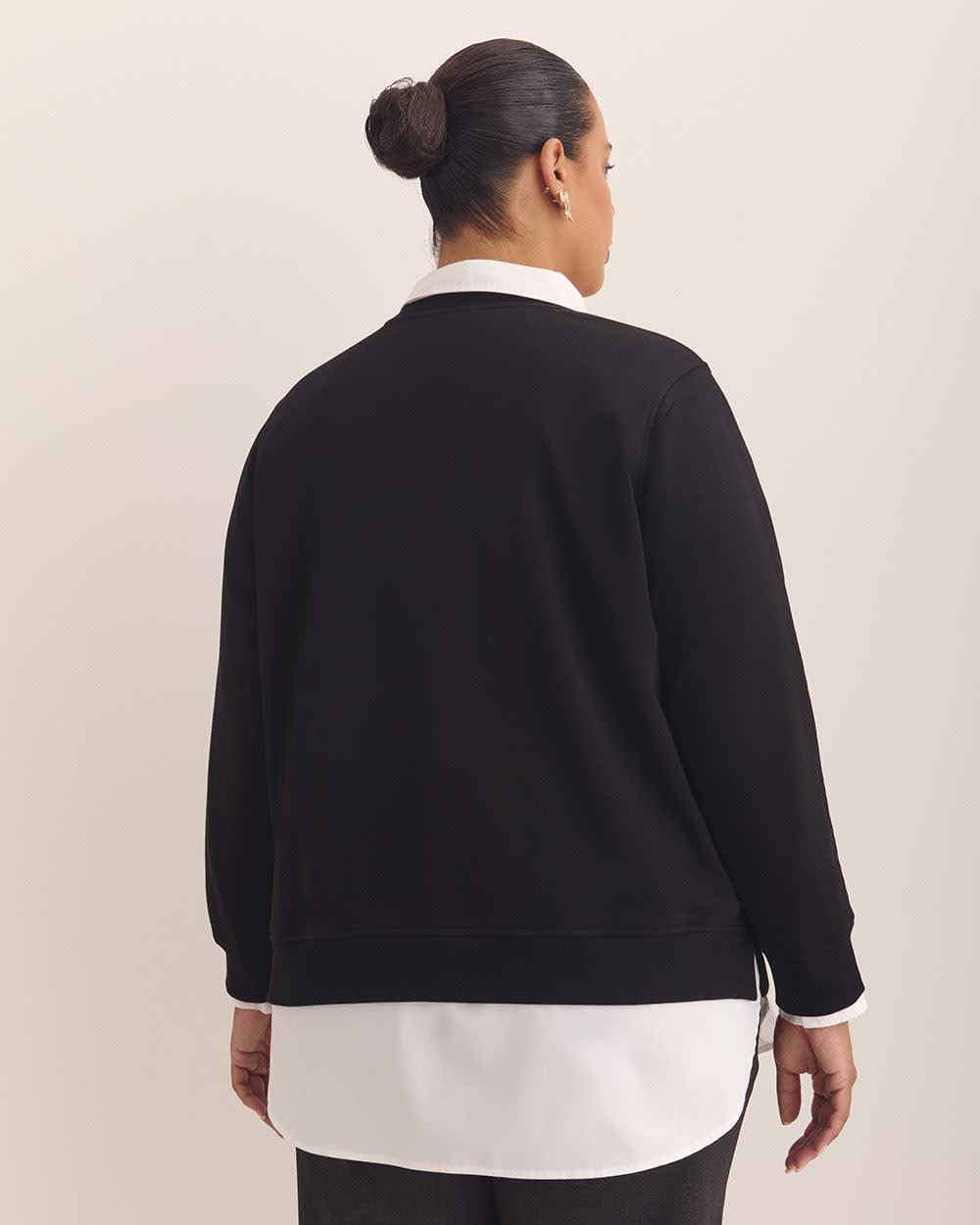 Fleece Crewneck Sweatshirt Black 3 Fleece Crewneck Sweatshirt Black
