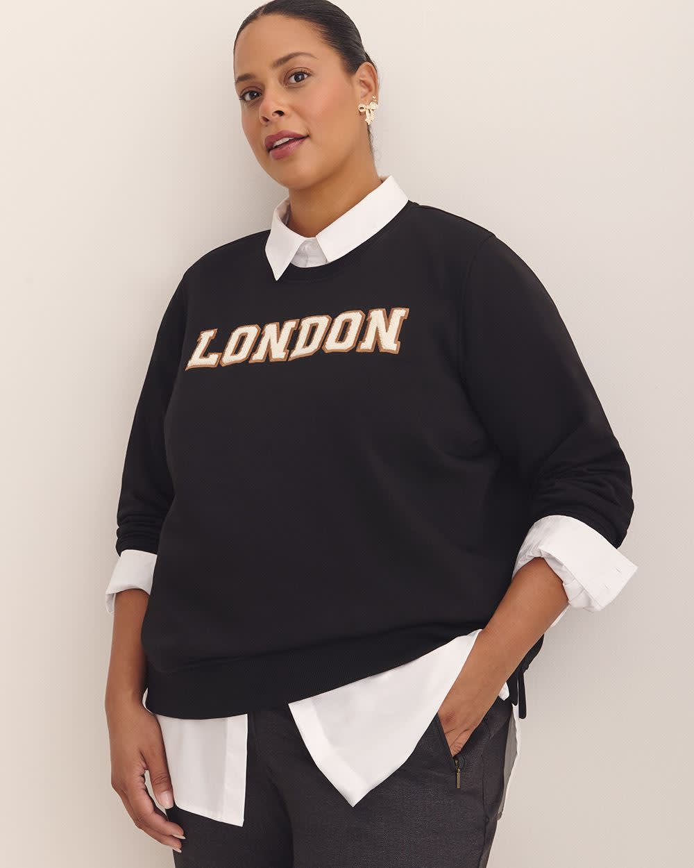 Fleece Crewneck Sweatshirt Black 4 Fleece Crewneck Sweatshirt Black