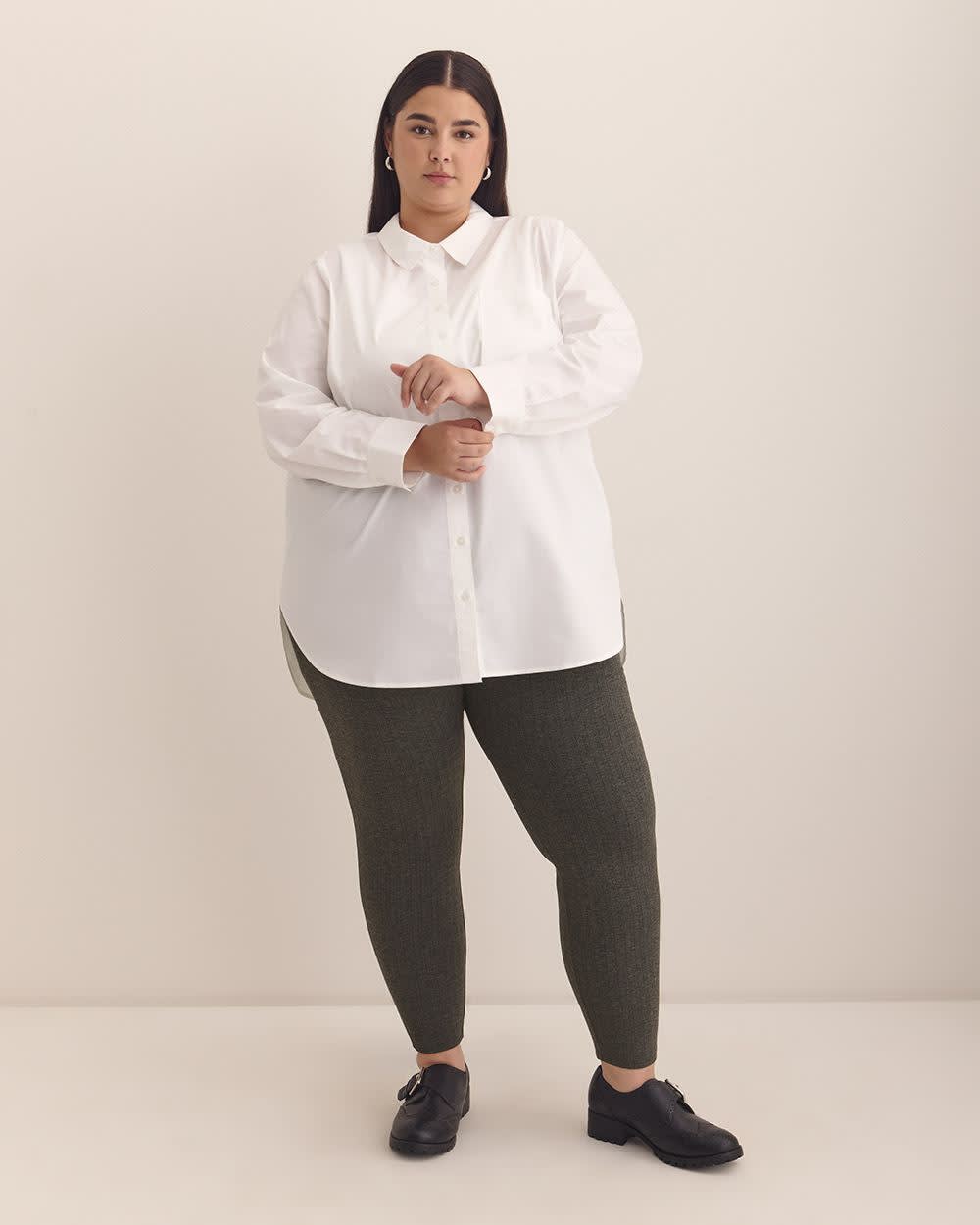 Grey Herringbone Fashion Legging Dark grey mix