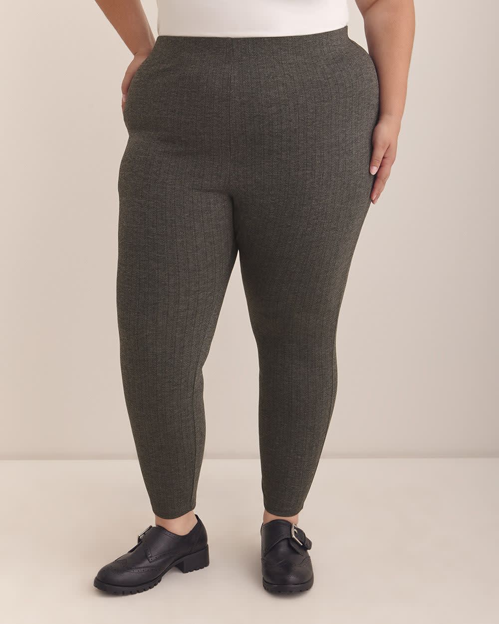 Grey Herringbone Fashion Legging Dark grey mix