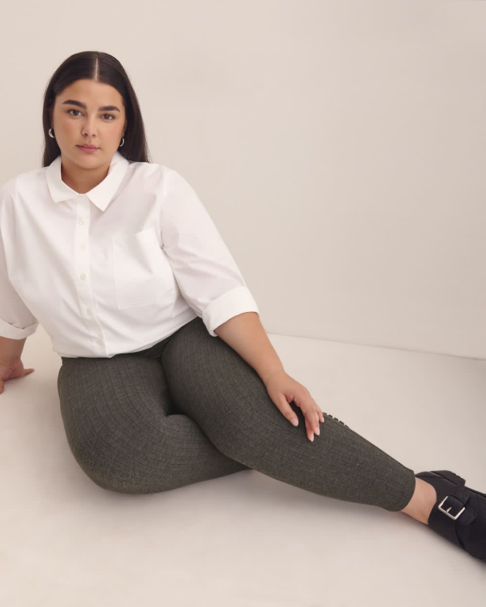 Grey Herringbone Fashion Legging Dark grey mix 4 Grey Herringbone Fashion Legging Dark grey mix